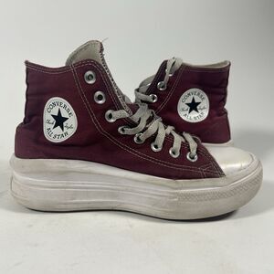 Converse Chuck Taylor All Star Move Platform Women's 8.5 Dark Red White A02430C